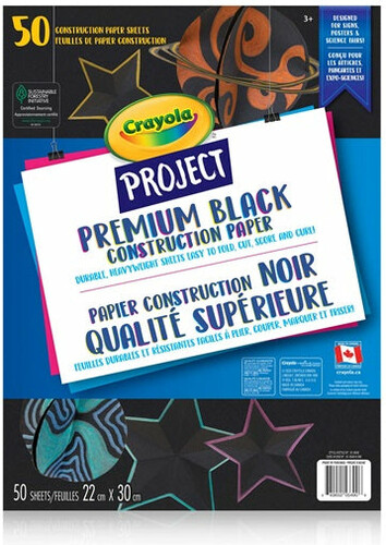 Crayola Feuilles de papier noire 50 063652054906