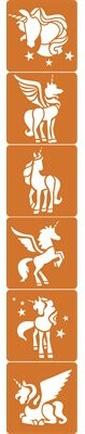 Avenue Mandarine 6 POCHOIRS '' LICORNE 15x15cm" 3609510510060
