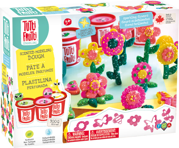 Tutti Frutti Pâte à modeler scintillant ensemble trio fleurs (fr/en) 061404160608
