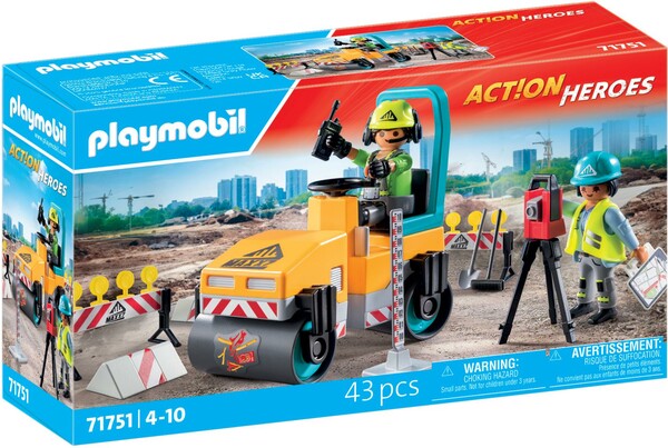 Playmobil Playmobil 71751 Ouvriers avec rouleau compresseur et signalisation 4008789717511