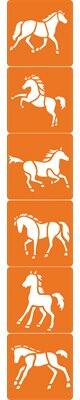 Avenue Mandarine 6 pochoirs ''chevaux'' 3065500426443