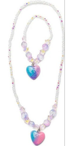 Creative Education Galaxy Heart Necklace & Bracelet 771877861635