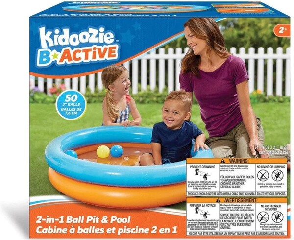 Kidoozie Kidoozie : Piscine à balles / piscine pour se baigner 2-en-1 86cm X 020373026537