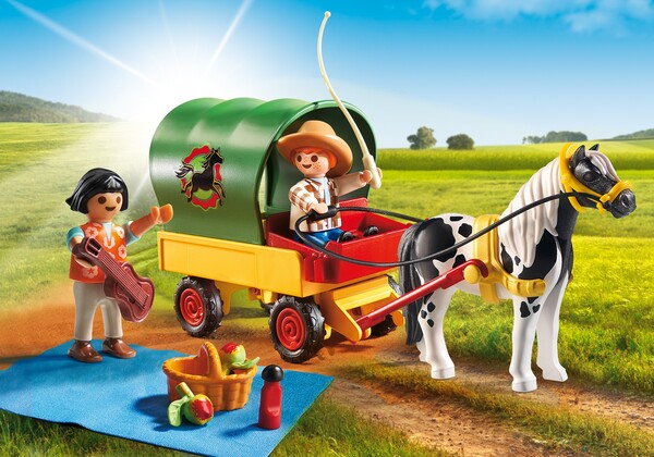 Playmobil Playmobil 5686 Enfants avec chariot et poney (juil 2016) 4008789056863