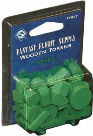Fantasy Flight Games Pièces de jeu jetons vert bois 9781616610364