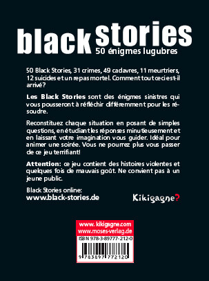 Kikigagne? Black Stories (fr) 1, 50 énigmes 827912079678