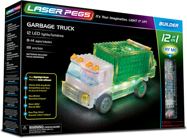 Laser Pegs - briques illuminées Laser Pegs camion à ordures 12 en 1 (briques illuminées) 810690020123