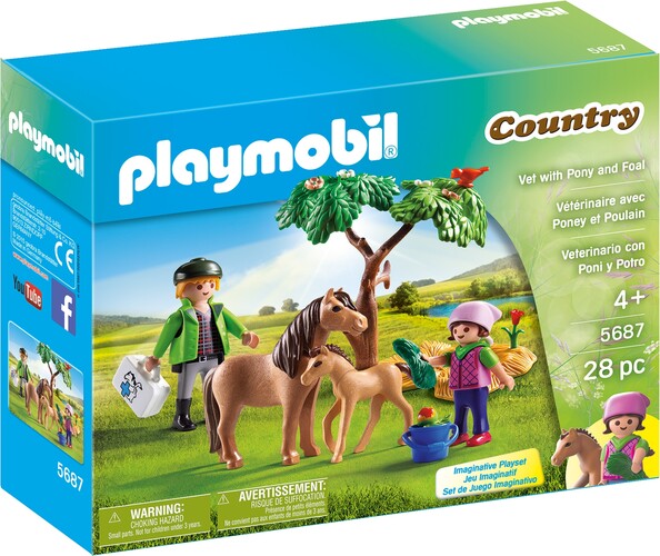 Playmobil Playmobil 5687 Vétérinaire avec enfant et poneys (juil 2016) 4008789056870