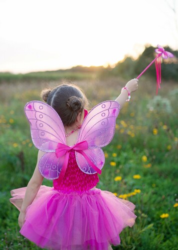 Creative Education Costume tutu, ailes de fée et baquette papillon/fée rose vif, grandeur 4-7 771877433252