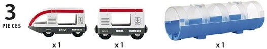 Brio Train Brio Train en bois Train de voyageurs et tunnel 33890 7312350338904