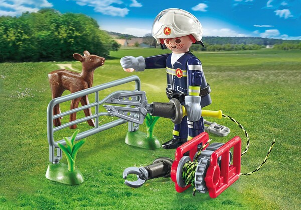 Playmobil Playmobil 71467 Pompier avec faon à sauver 4008789714671