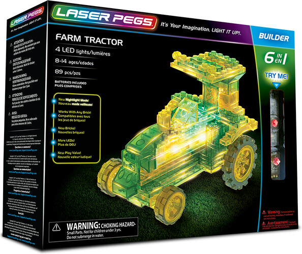 Laser Pegs - briques illuminées Laser Pegs tracteur de ferme 6 en 1 (briques illuminées) 810690020147