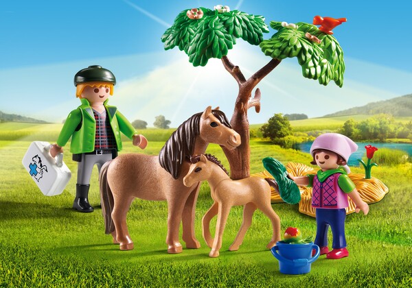 Playmobil Playmobil 5687 Vétérinaire avec enfant et poneys (juil 2016) 4008789056870