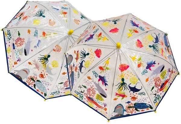 Floss and Rock Parapluie Deep Sea Transparent Colour Changing Umbrella 5055166358460