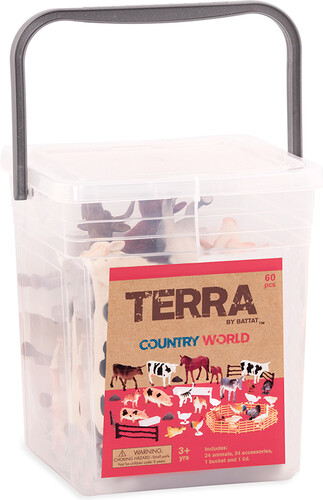 Terra Terra Les animaux de la ferme en seau, 60pcs 062243413641