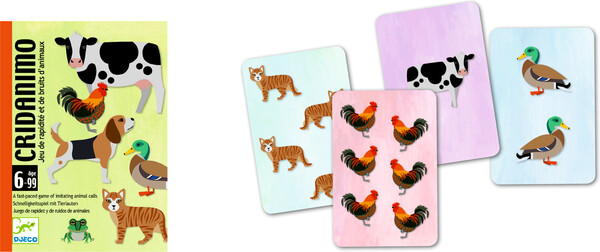 Djeco Cridanimo (fr/en) jeu de rapidité et de bruits d'animaux 3070900051096