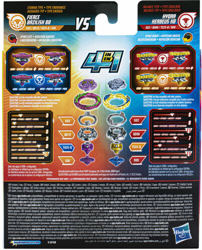 Beyblade Beyblade Burst Quad Strike Toupies(2) Fierce B8 et Hydra Kerbeus K8 195166202969