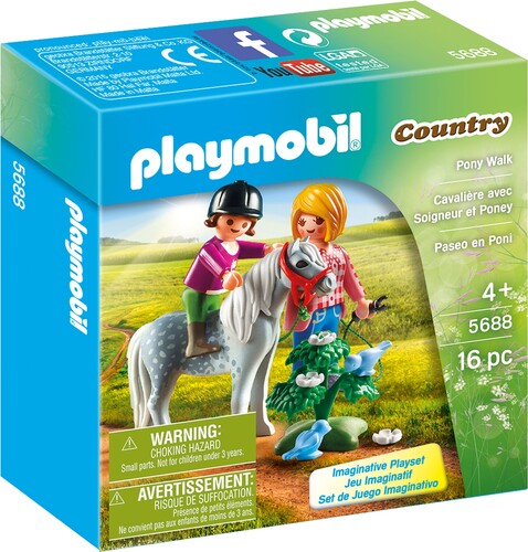 Playmobil Playmobil 5688 Cavalière avec soigneur et poney (juil 2016) 4008789056887