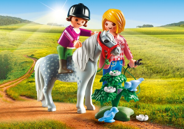 Playmobil Playmobil 5688 Cavalière avec soigneur et poney (juil 2016) 4008789056887