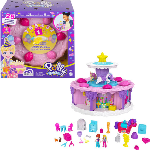 Mattel Polly Pocket - Gâteau de fête à compte à rebours 887961980738