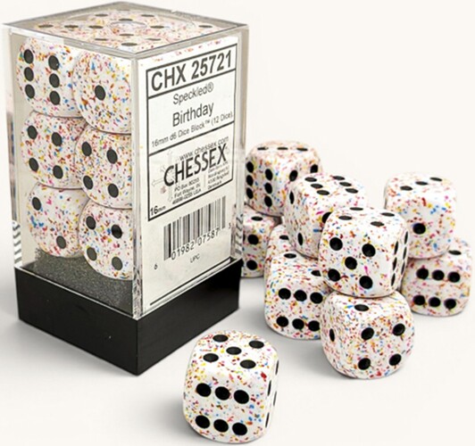 Chessex Dés 12d6 16mm Speckled birthday 601982075873