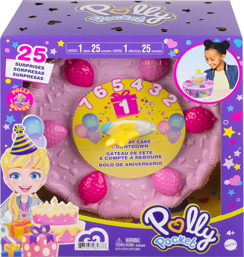 Mattel Polly Pocket - Gâteau de fête à compte à rebours 887961980738
