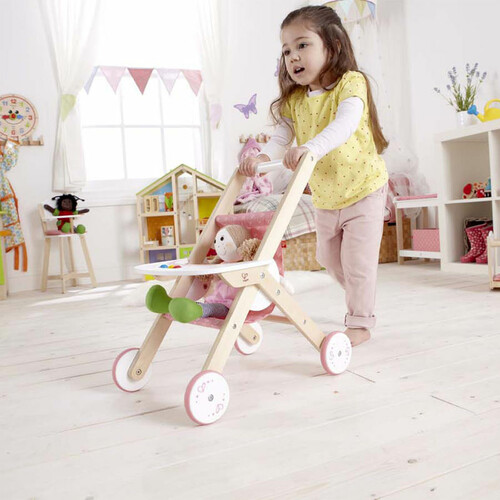 Hape Poussette pour poupée bébé en bois (sans poupée) 6943478006263