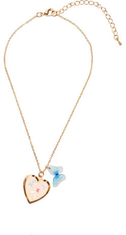 Creative Education Butterfly Heart Locket Necklace 771877861512