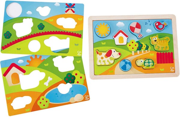 Hape Casse-tête Sunny Valley Puzzle 3in1 6943478016958