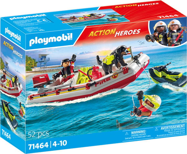 Playmobil Playmobil 71464 Bateau de pompier et scooter des mers 4008789714640