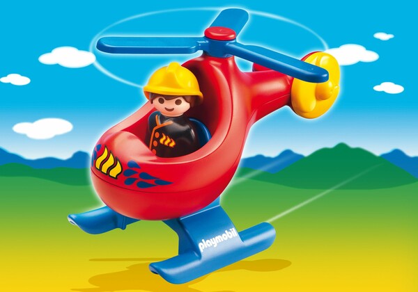 Playmobil Playmobil 6789 1.2.3 Pompier avec hélicoptère (mars 2014) 4008789067890
