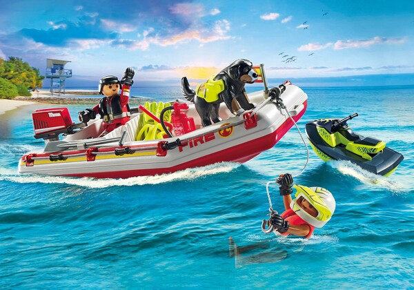 Playmobil Playmobil 71464 Bateau de pompier et scooter des mers 4008789714640