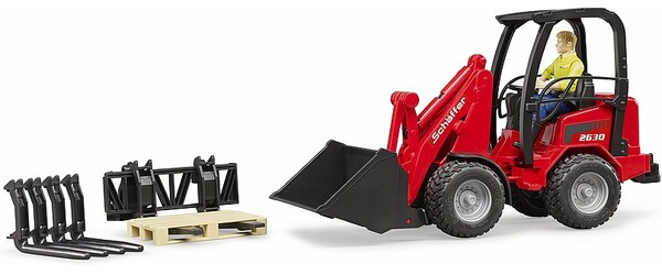 Bruder Toys Tractopelle Schaeffer rouge - 2034 avec figurine 02191 4001702021917