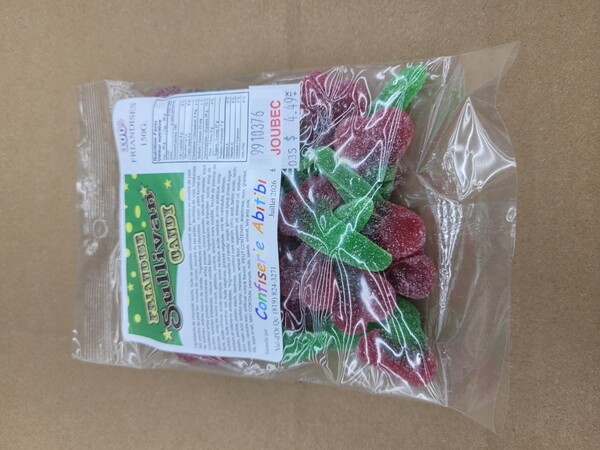 Confiserie abitibi Bonbons Friandise Sullivan Cerise Givré 