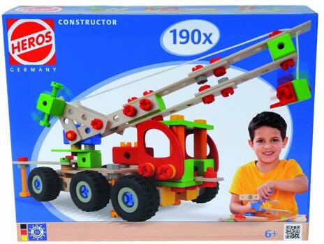 HEROS HEROS Constructor Grue mobile, 190 pièces en bois 4051902390399