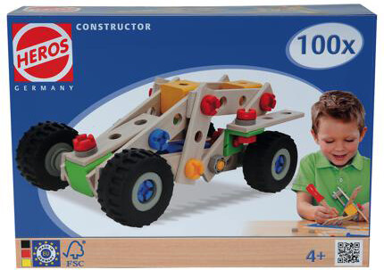 HEROS HEROS Constructor Buggy, 100 pièces en bois 4051902390283