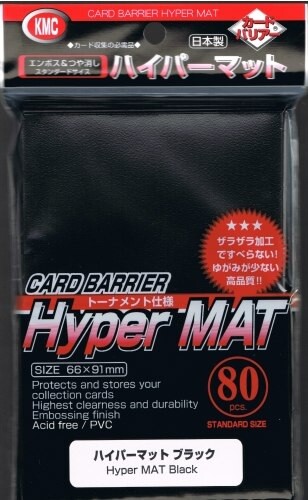 KMC Sleeves Protecteurs de cartes Standard Hyper MAT noir 66x91mm 80ct 4521086001508