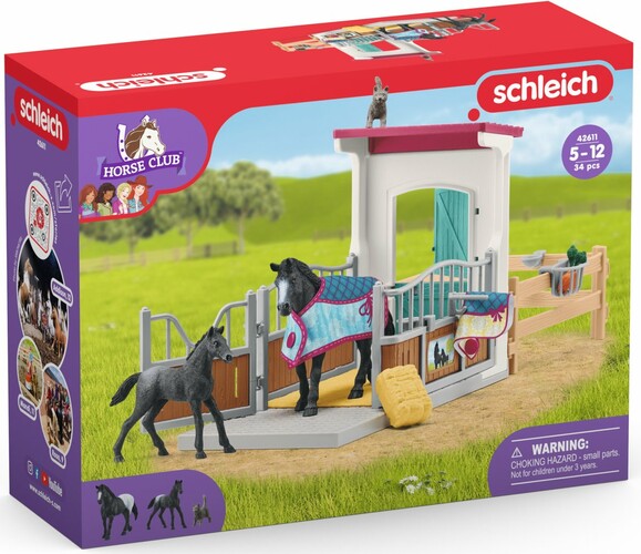 Schleich Schleich 42611 Box pour chevaux avec jument et poulain 4059433654034