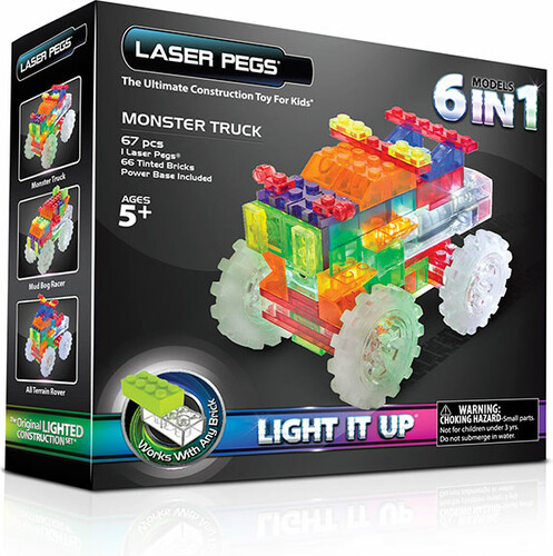 Laser Pegs - briques illuminées Laser Pegs camions monstres 6 en 1 (Monster Truck) (briques illuminées) 810690020666