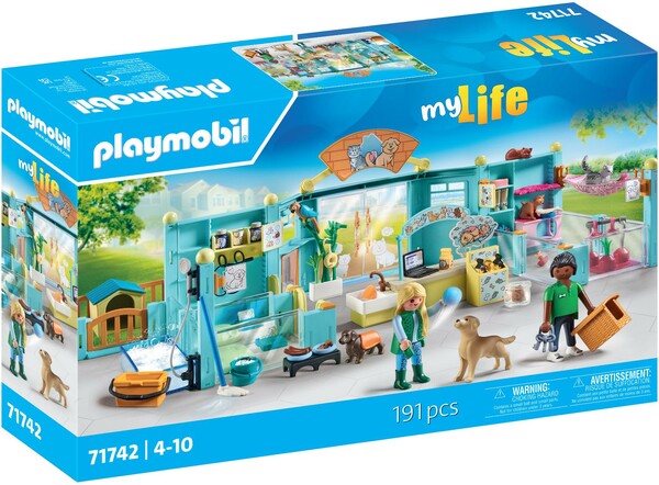 Playmobil Playmobil 71742 Hôtel des animaux soigneurs, chiens et chats 4008789717429