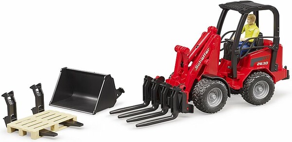 Bruder Toys Tractopelle Schaeffer rouge - 2034 avec figurine 02191 4001702021917