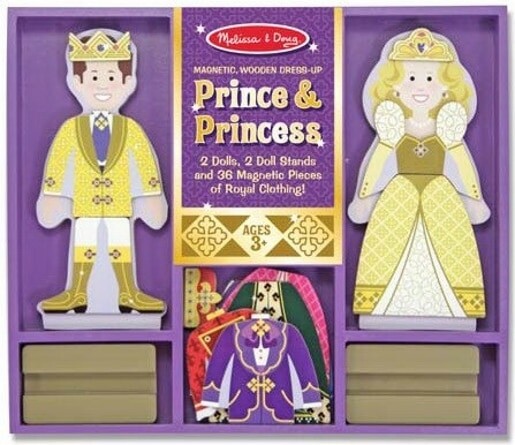 Melissa & Doug Poupées en bois à vêtements magnétiques - Prince et princesse Melissa & Doug 3548 000772235488