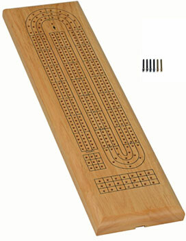 Wood Expressions Crib planche 3 pistes classique en bois de chêne, 9 pions de métal 658956010033