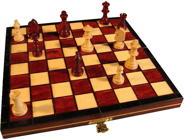 Węgiel (Wegiel) Jeu d'échecs en bois petit magnétique pliant brun 10.5x10.5" 5903263393139