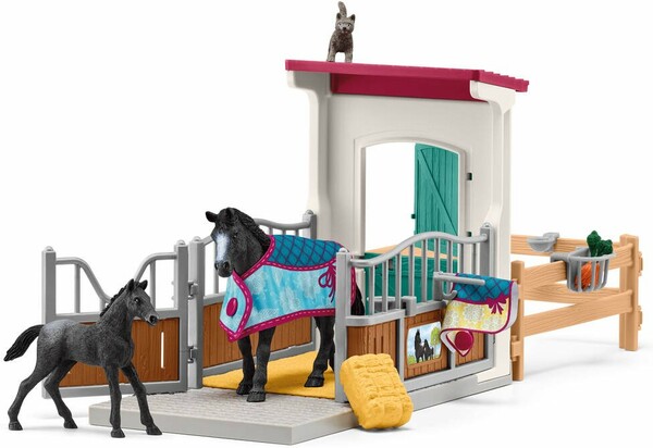 Schleich Schleich 42611 Box pour chevaux avec jument et poulain 4059433654034