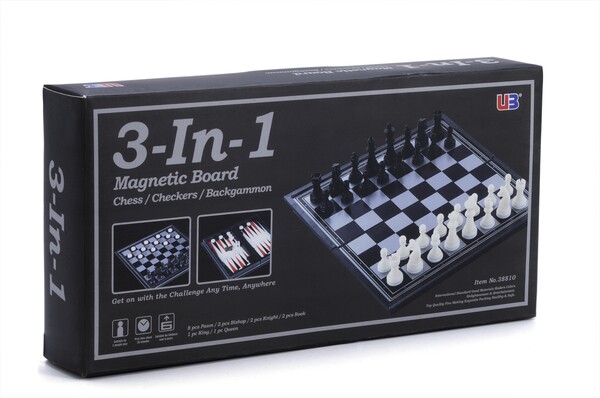 Jeu d'échecs, backgammon / jacquet et dames pliant magnétique 4894060829475