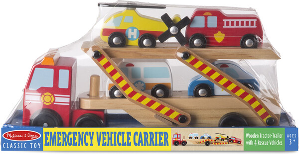 Melissa & Doug Camion transporteur de véhicules d'urgences en bois Melissa & Doug 4610 000772146104
