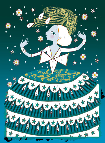 Djeco Tableau à pailleter Robes à paillettes (fr/en) 3070900095007