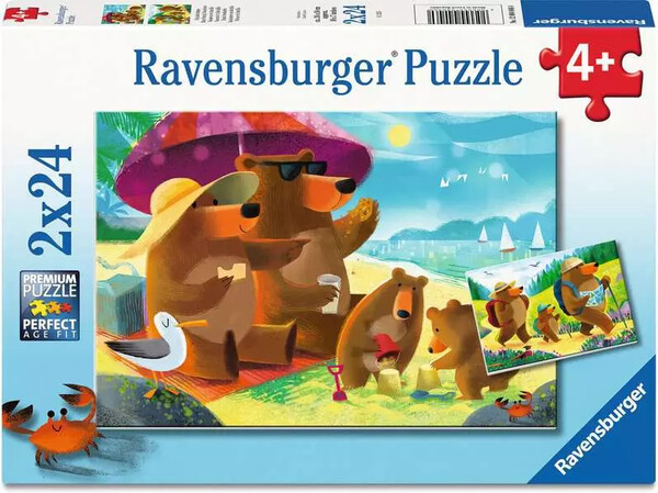 Ravensburger casse-tête Casse-tête 24x2 Bear Family Vacations 4005555040460