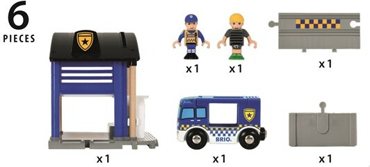 Brio Train Brio Train en bois Commissariat de police 33813 7312350338133